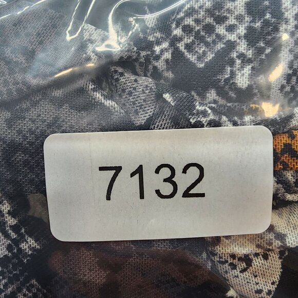 Womens Est. 1946 Gray Orange Snake Print Top Blouse Long Sleeve Keyhole Neck L - Picture 8 of 8